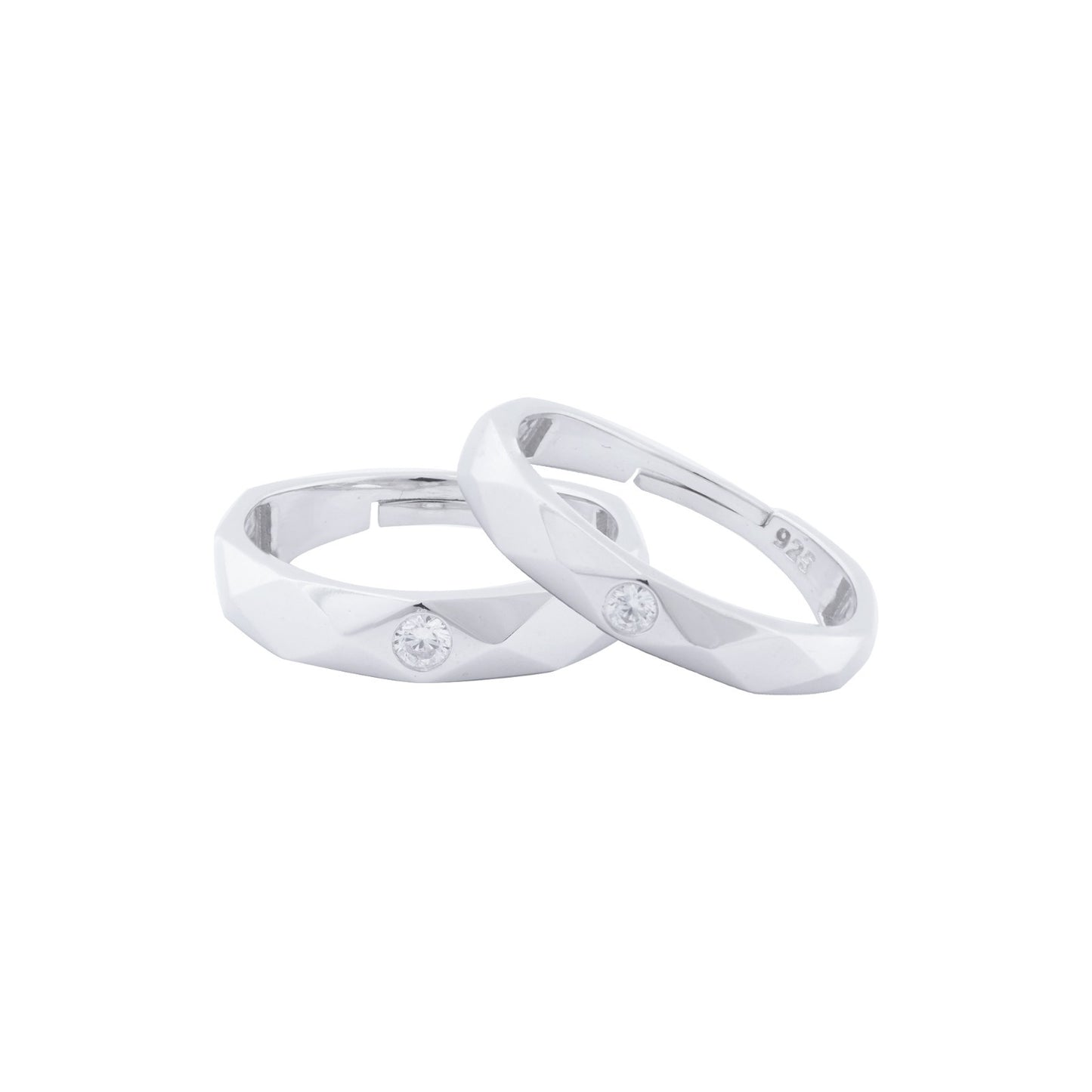 Silver Harmony Matching Couple Band