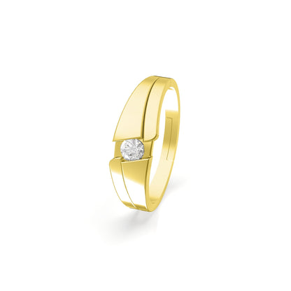 Golden Classic Solitaire Men's Ring