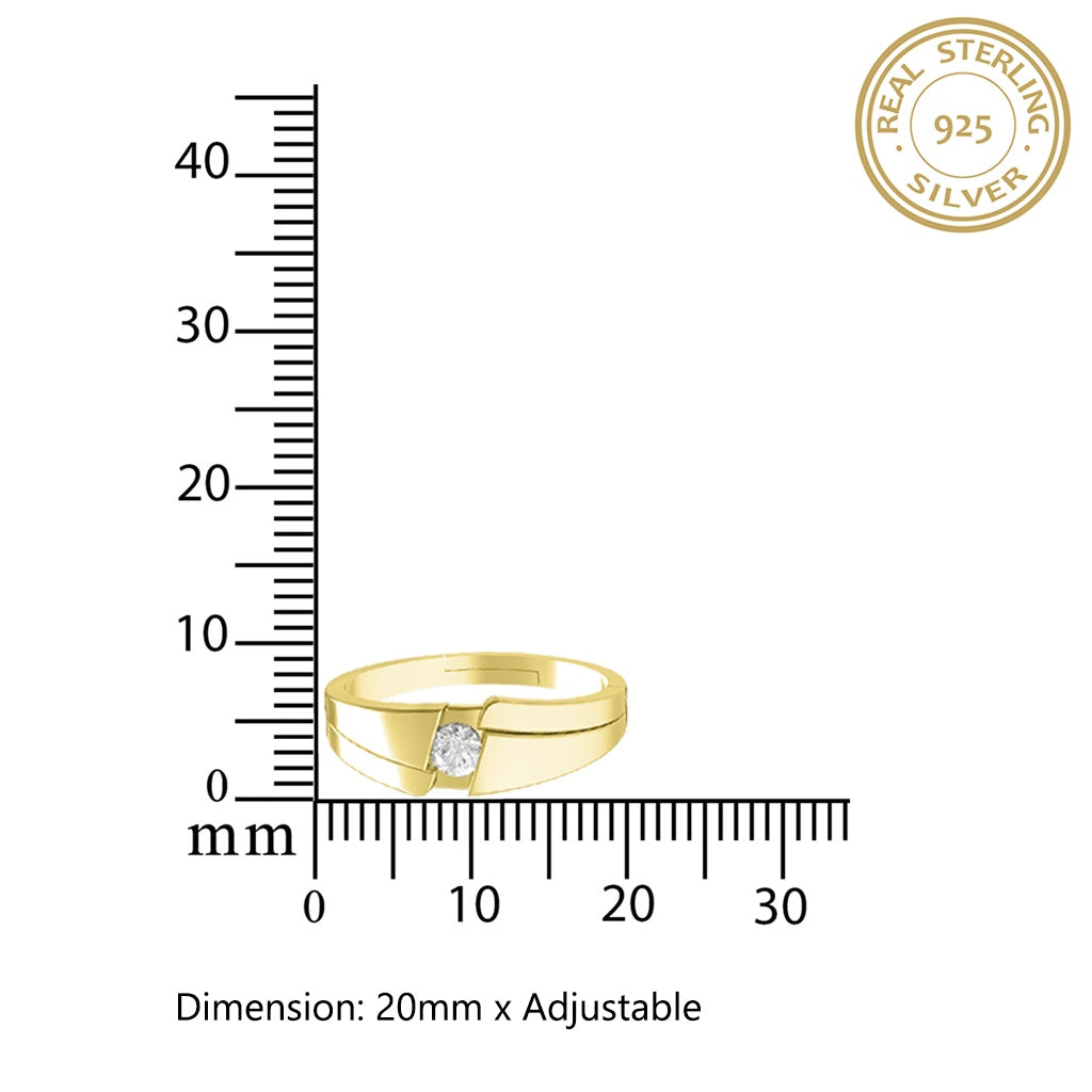 Golden Classic Solitaire Men's Ring