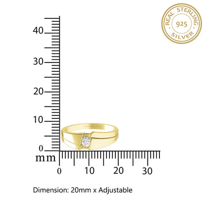 Golden Classic Solitaire Men's Ring