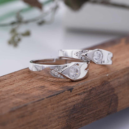 Silver Love Unfolds Couples Bands