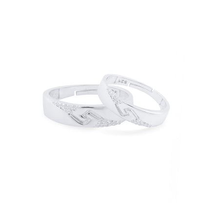 Silver Vintage Couple Matching Bands