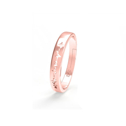 Rose Gold Heart Beat Women's Band Ring