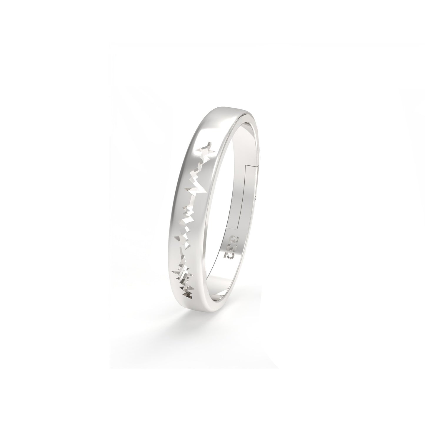 Silver Heart Beat Women's Band Ring