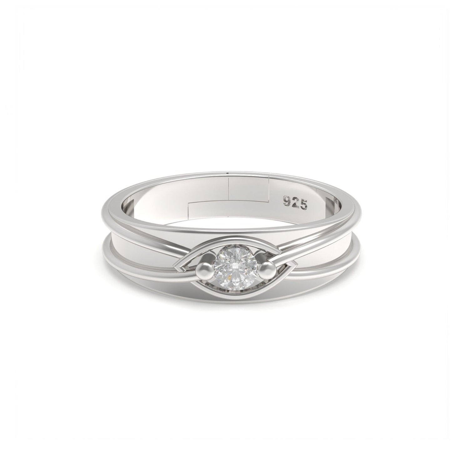 Silver Criss Cross Ring For Him