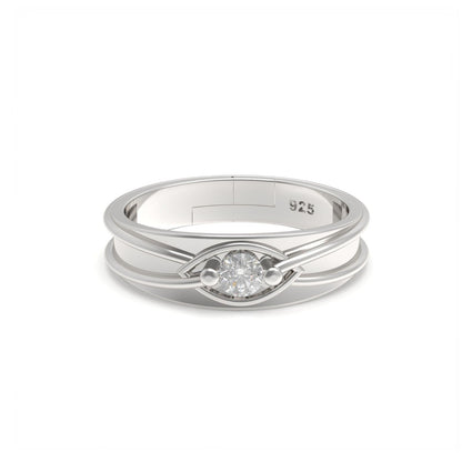 Silver Criss Cross Ring For Him