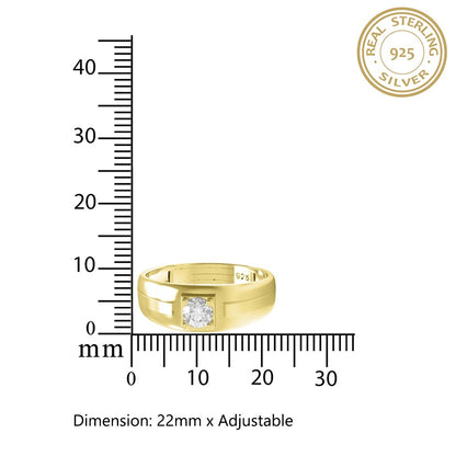 Golden Solitaire Prince Band Ring