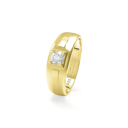 Golden Solitaire Prince Band Ring