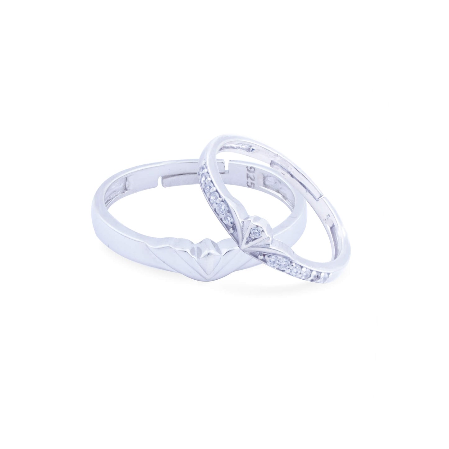 Silver Princess Knight Couple Rings