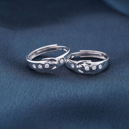 Silver You & I Couple Rings