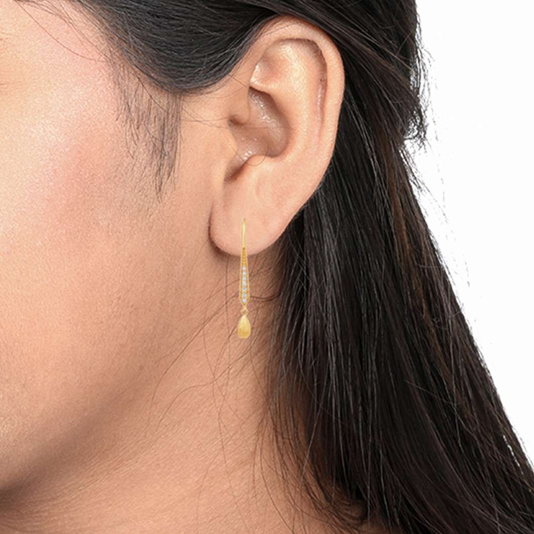 Golden Classic Hook Style Drop Dangle Earrings