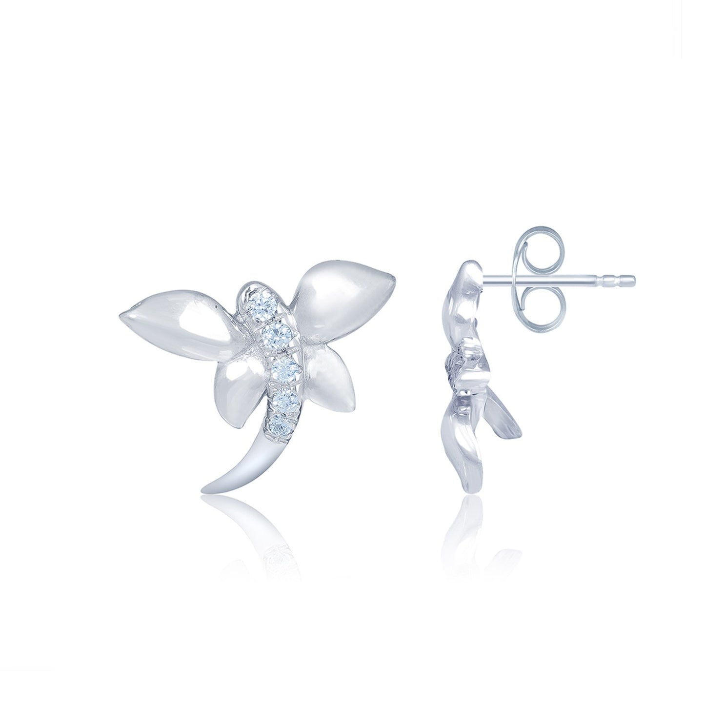 Silver Butterfly Stud