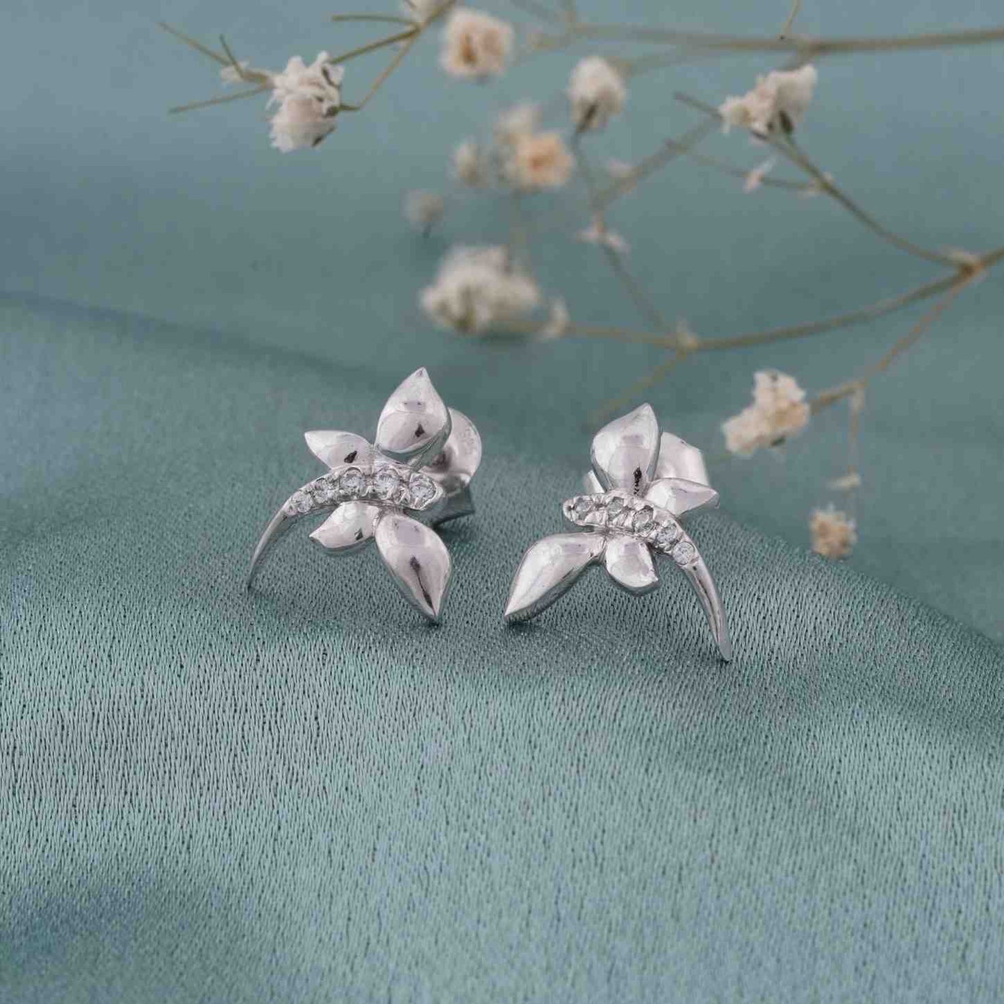 Silver Butterfly Stud