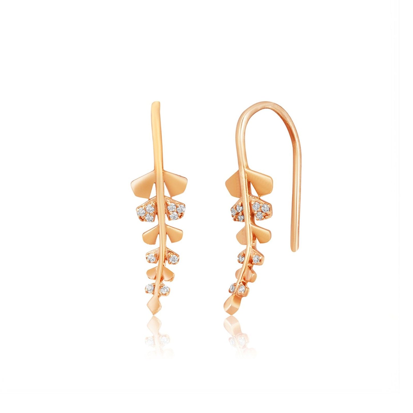 Rose Gold Matte Twig Earrings