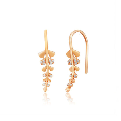 Rose Gold Matte Twig Earrings