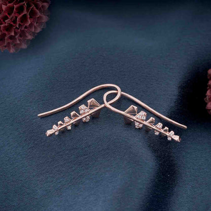 Rose Gold Matte Twig Earrings