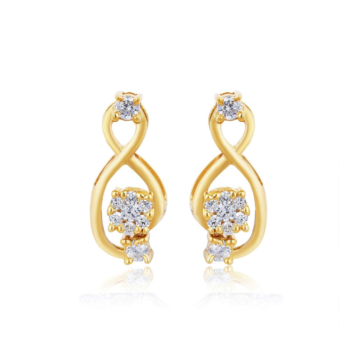 Golden Infinity Zircon Stud Earrings