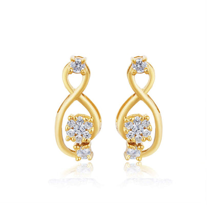 Golden Infinity Zircon Stud Earrings