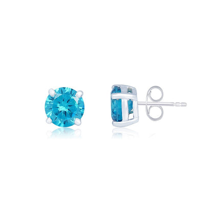 Silver Topaz Bold Stud Earrings