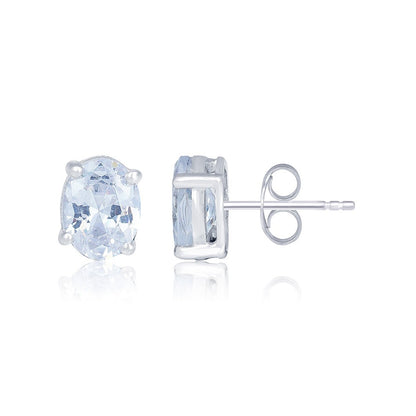 Silver Zircon Classic Stud Earrings