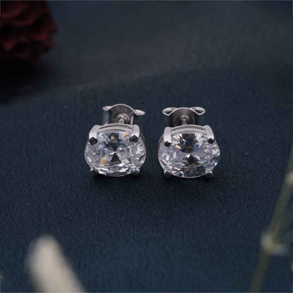 Silver Zircon Classic Stud Earrings