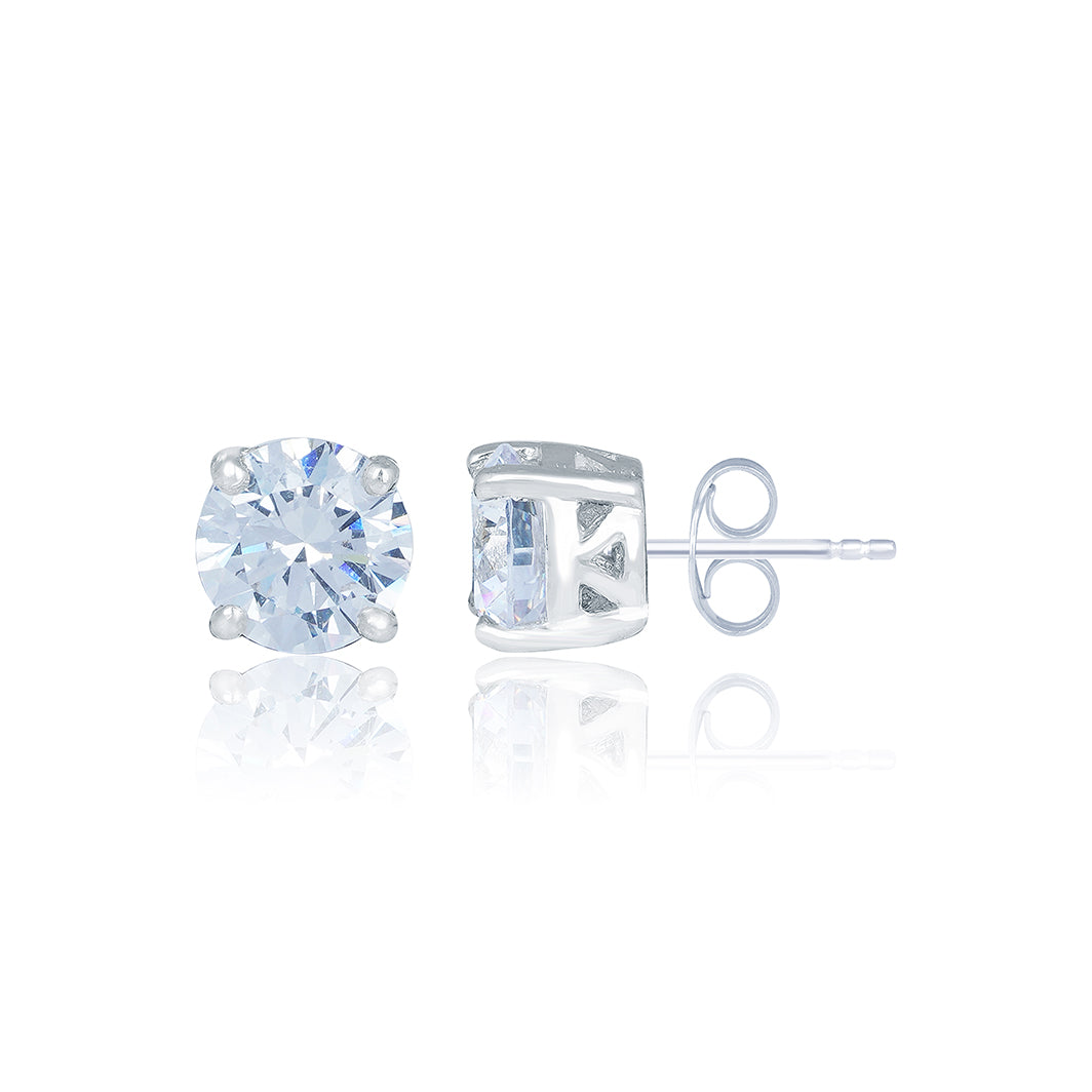 Silver Zircon Mini Stud Earrings