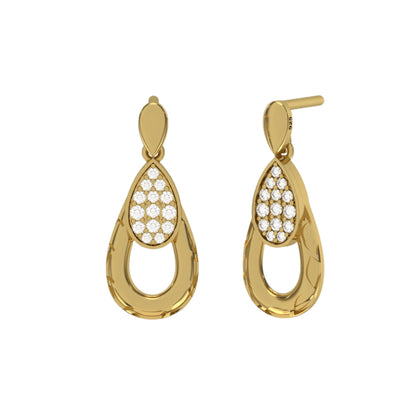 Golden Gold Teardrop Earrings