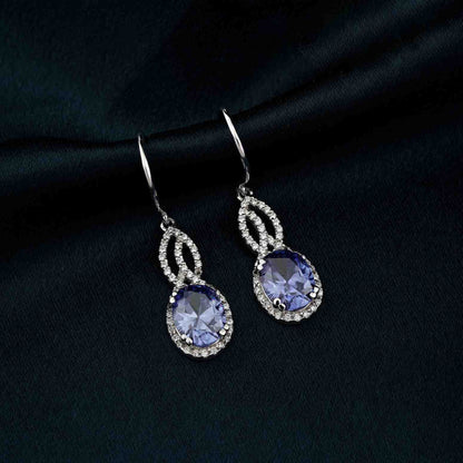 Silver Blue Night Dangle Earrings