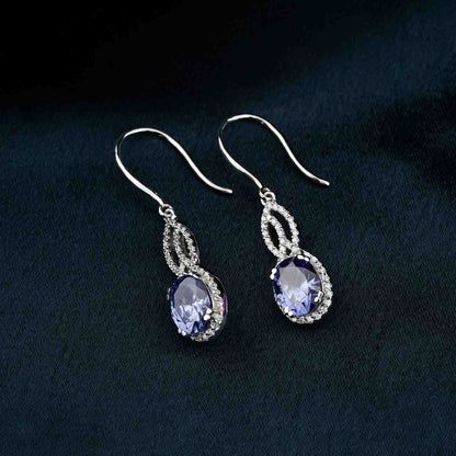 Silver Blue Night Dangle Earrings