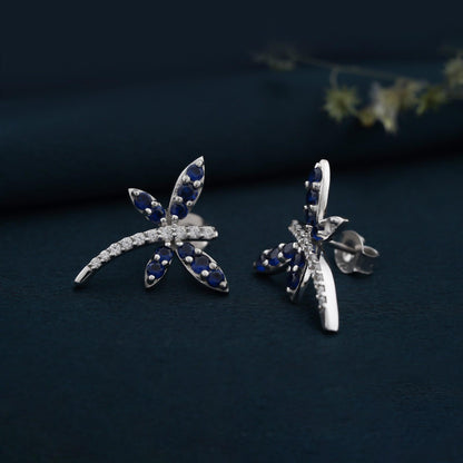 Silver Dragonfly Mini Stud Earrings