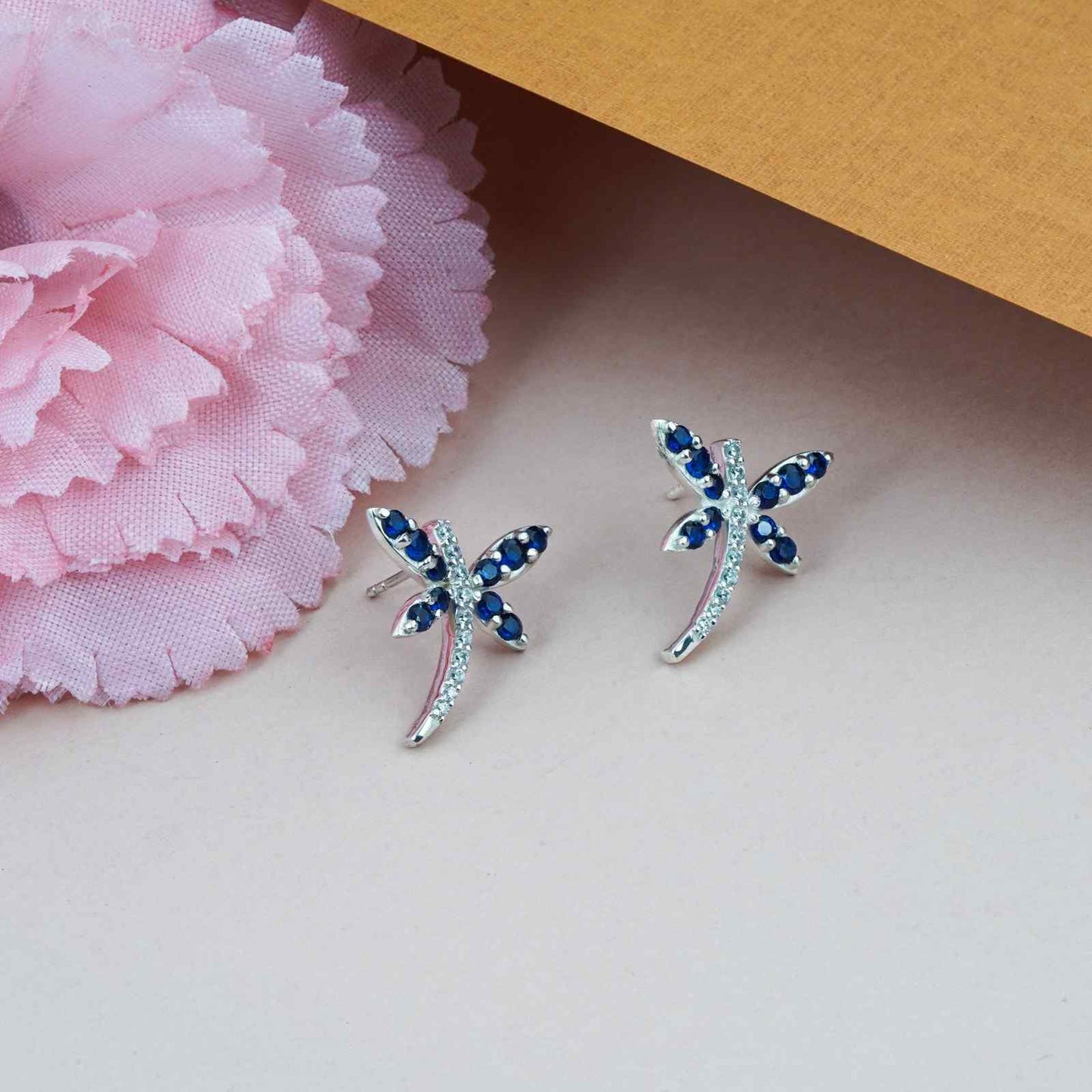 Silver Dragonfly Mini Stud Earrings