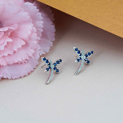 Silver Dragonfly Mini Stud Earrings