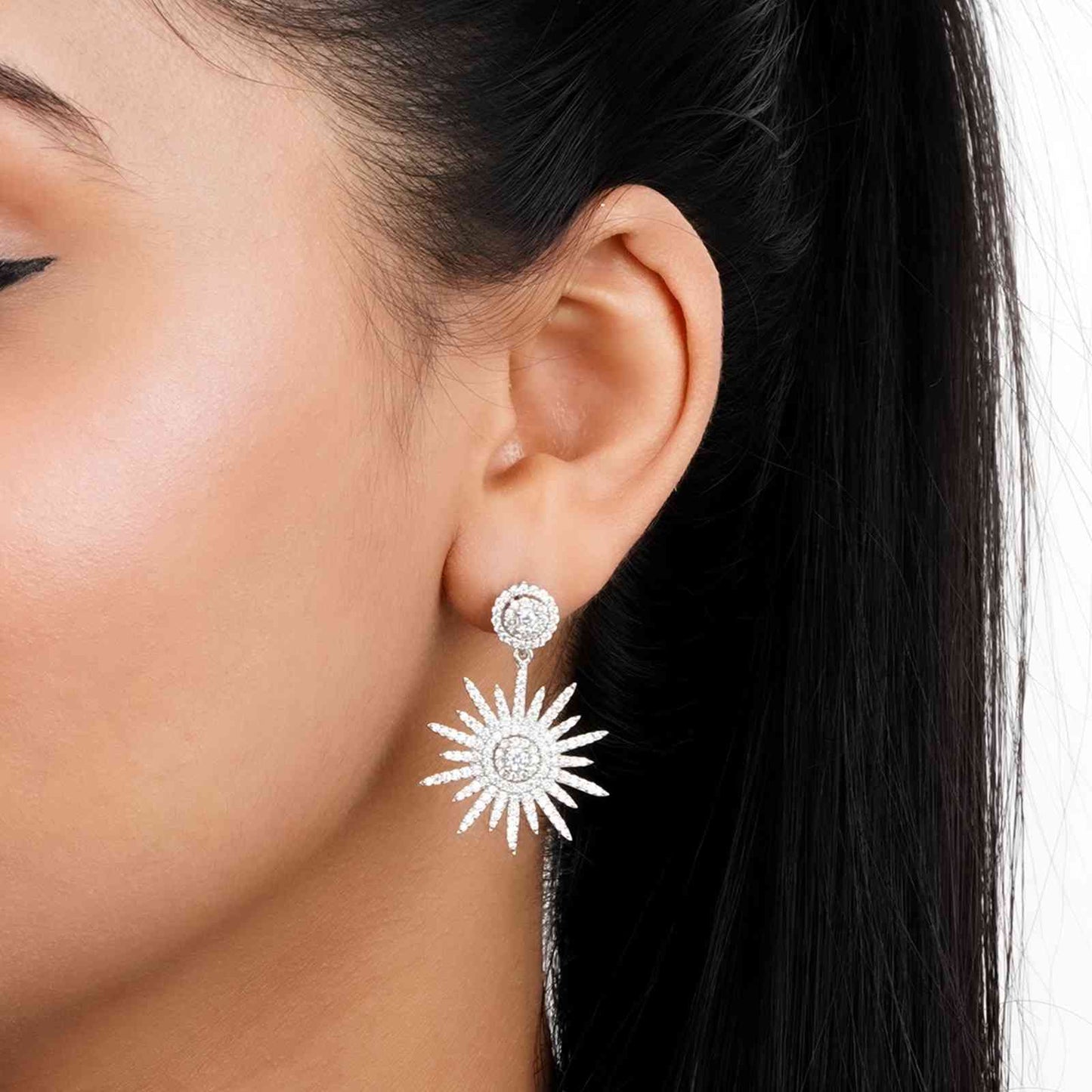 Silver Sensation Snowflake Drop Earrings