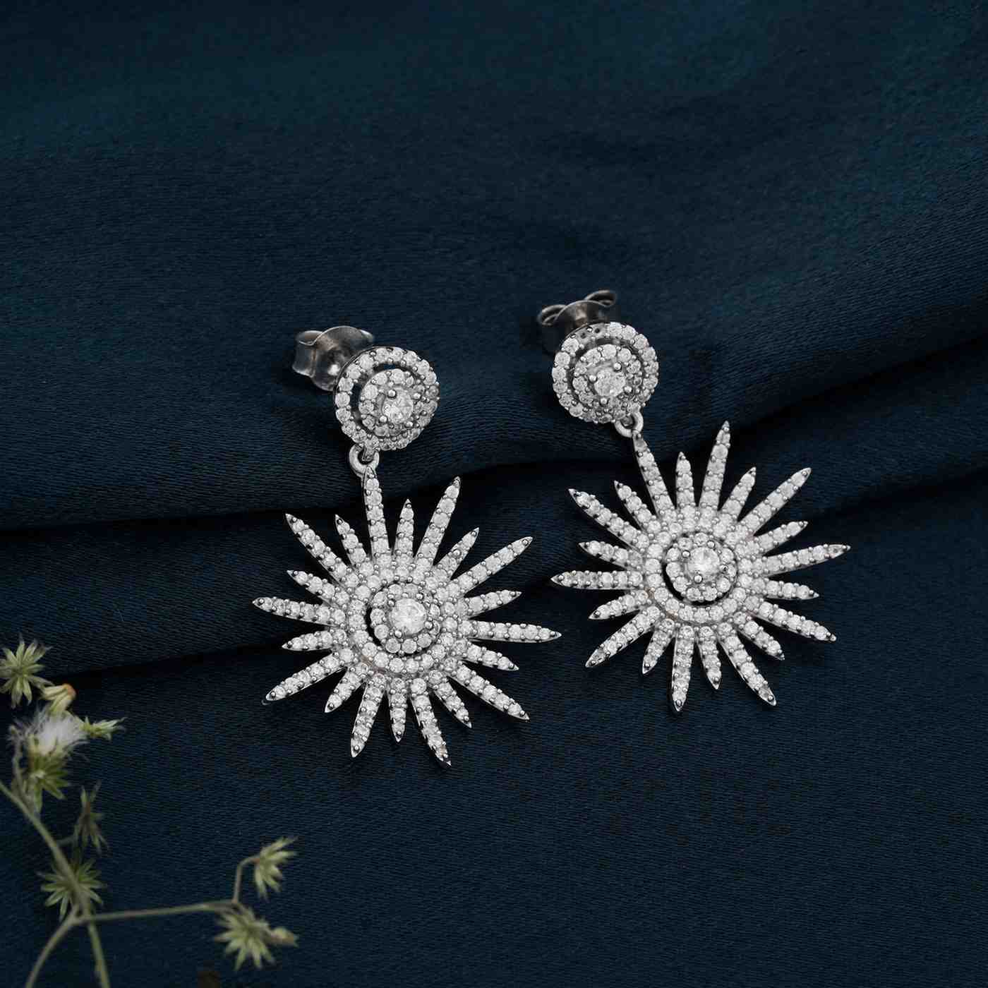 Silver Sensation Snowflake Drop Earrings