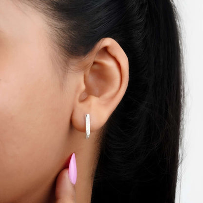 Silver Sculpted Minimalist Stud Earrings