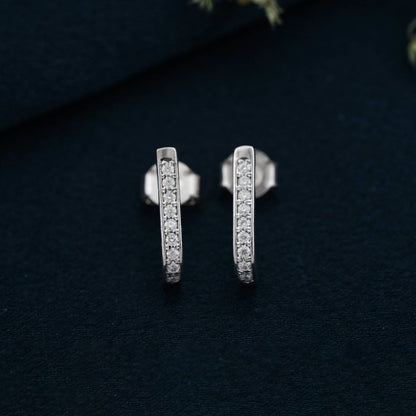 Silver Sculpted Minimalist Stud Earrings