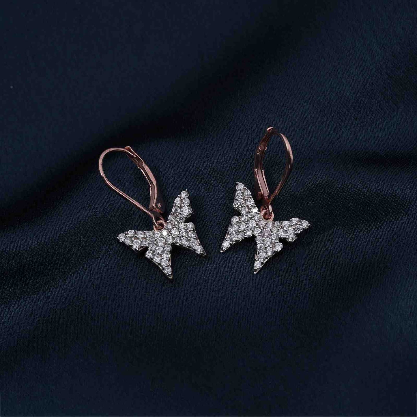 Rose Gold Charming Butterfly Earrings