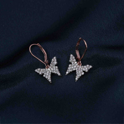 Rose Gold Charming Butterfly Earrings