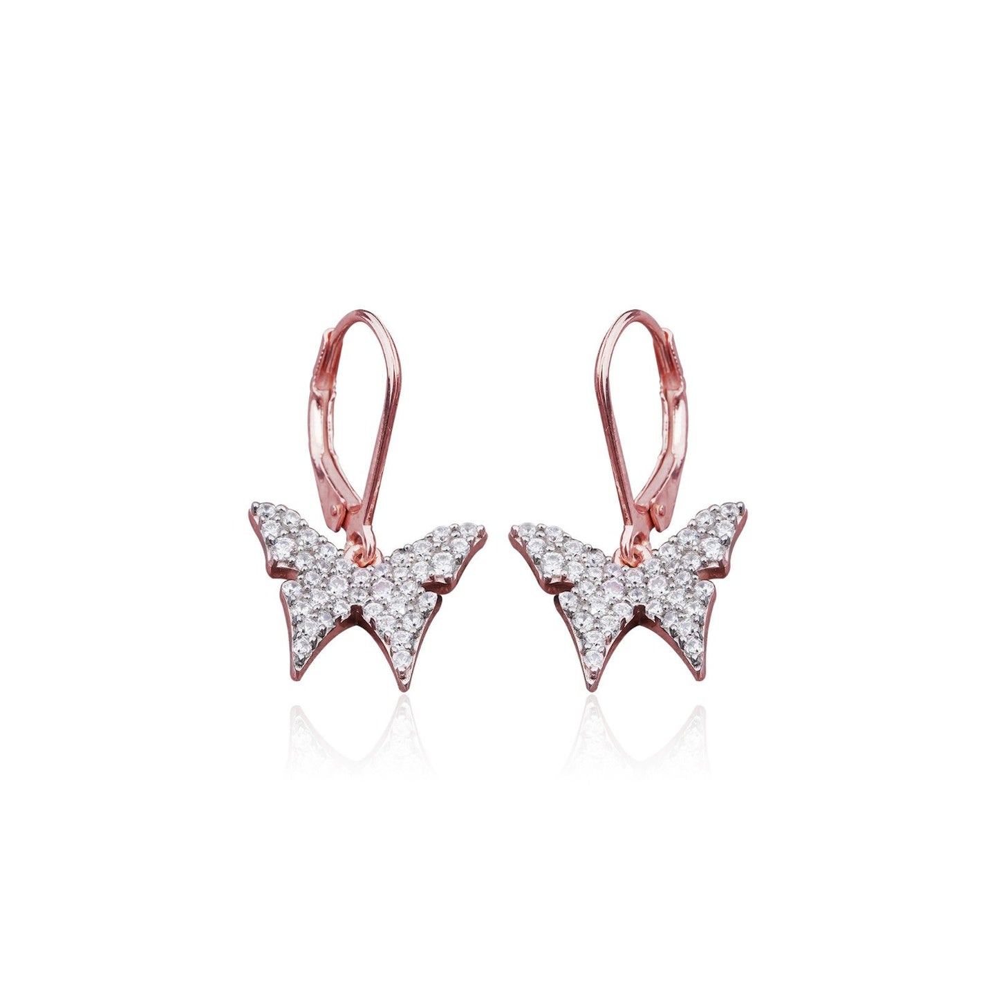 Rose Gold Charming Butterfly Earrings