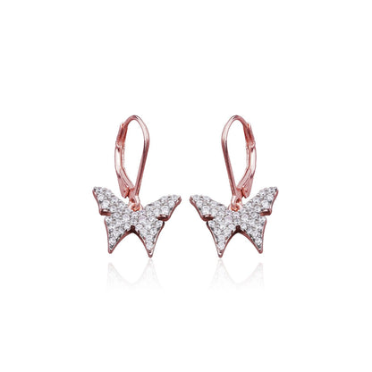 Rose Gold Charming Butterfly Earrings