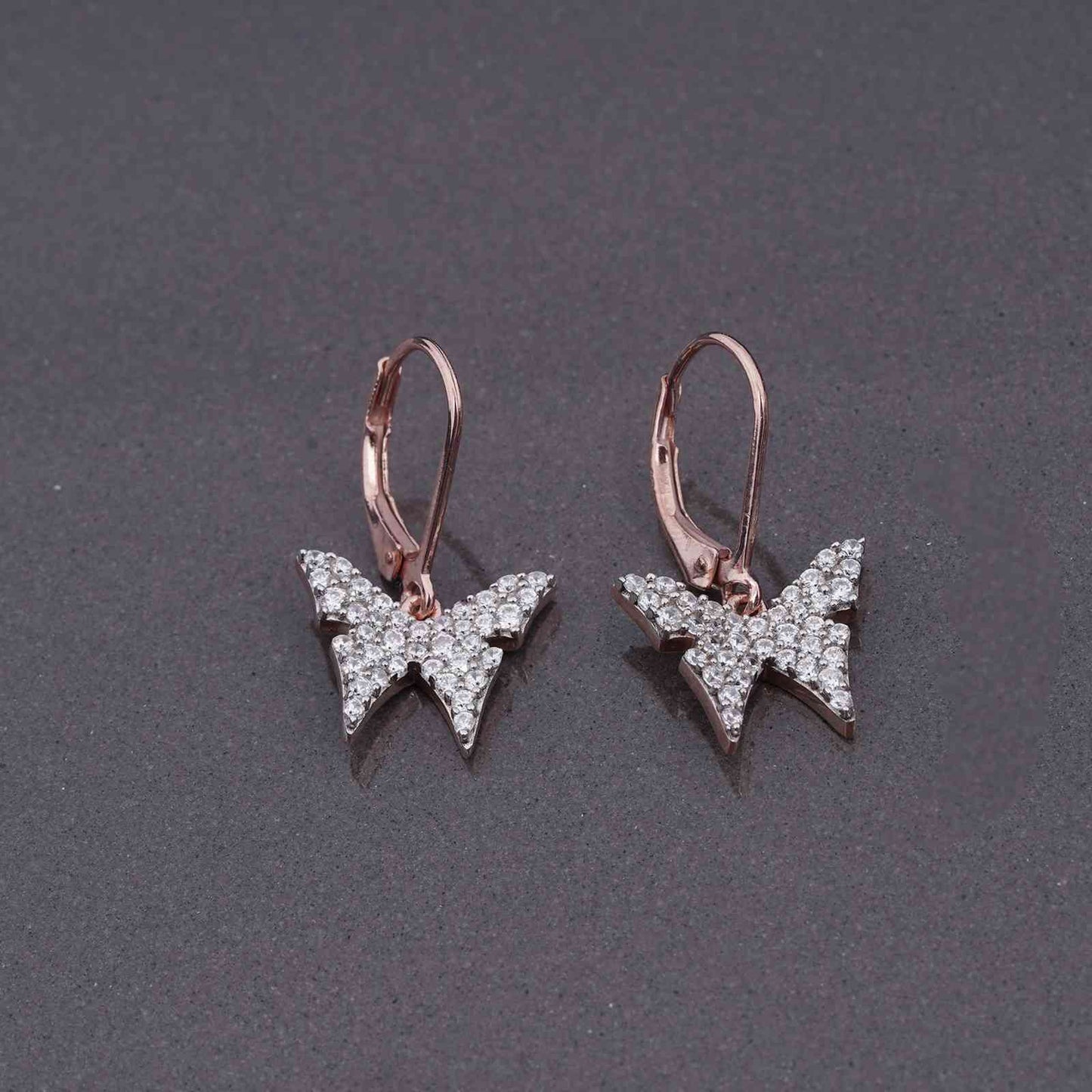 Rose Gold Charming Butterfly Earrings