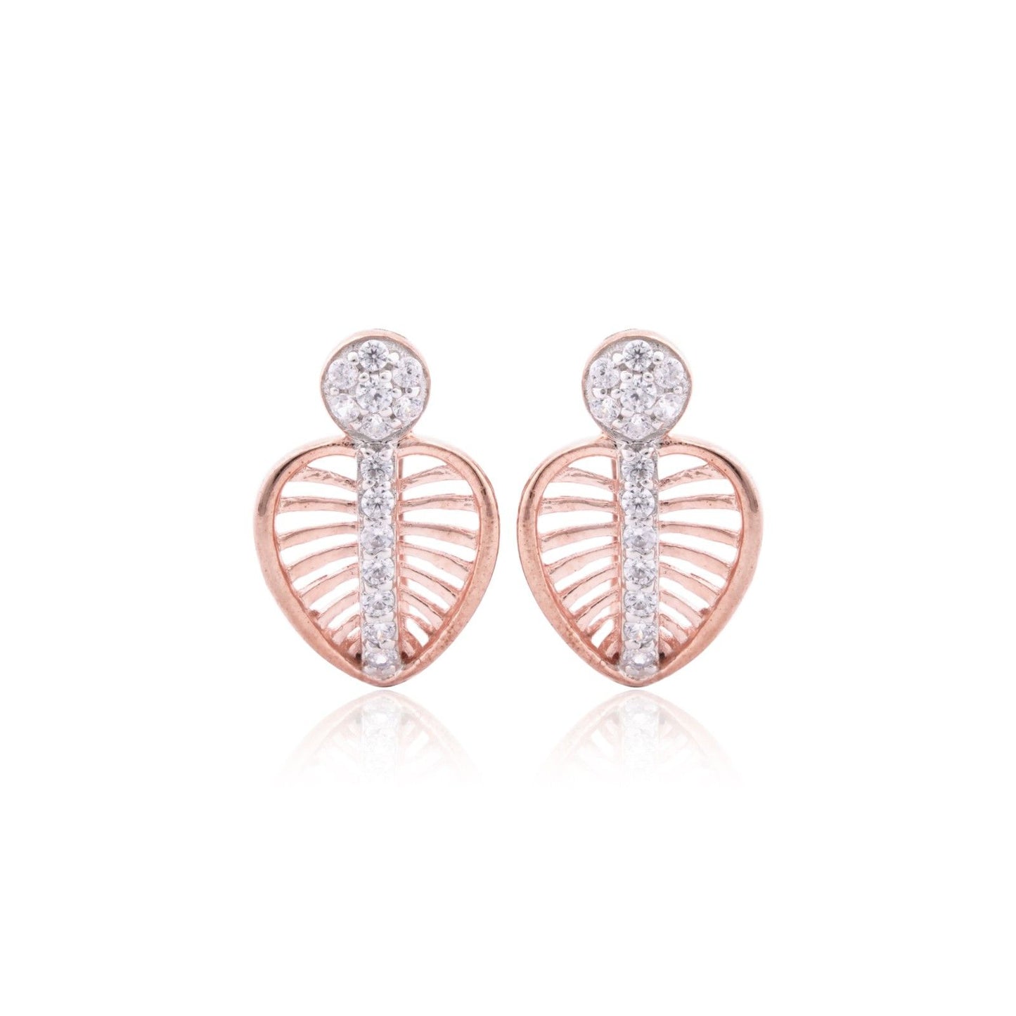 Rose Gold Heart Calista Earrings