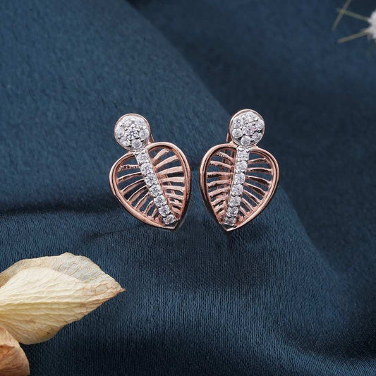 Rose Gold Heart Calista Earrings