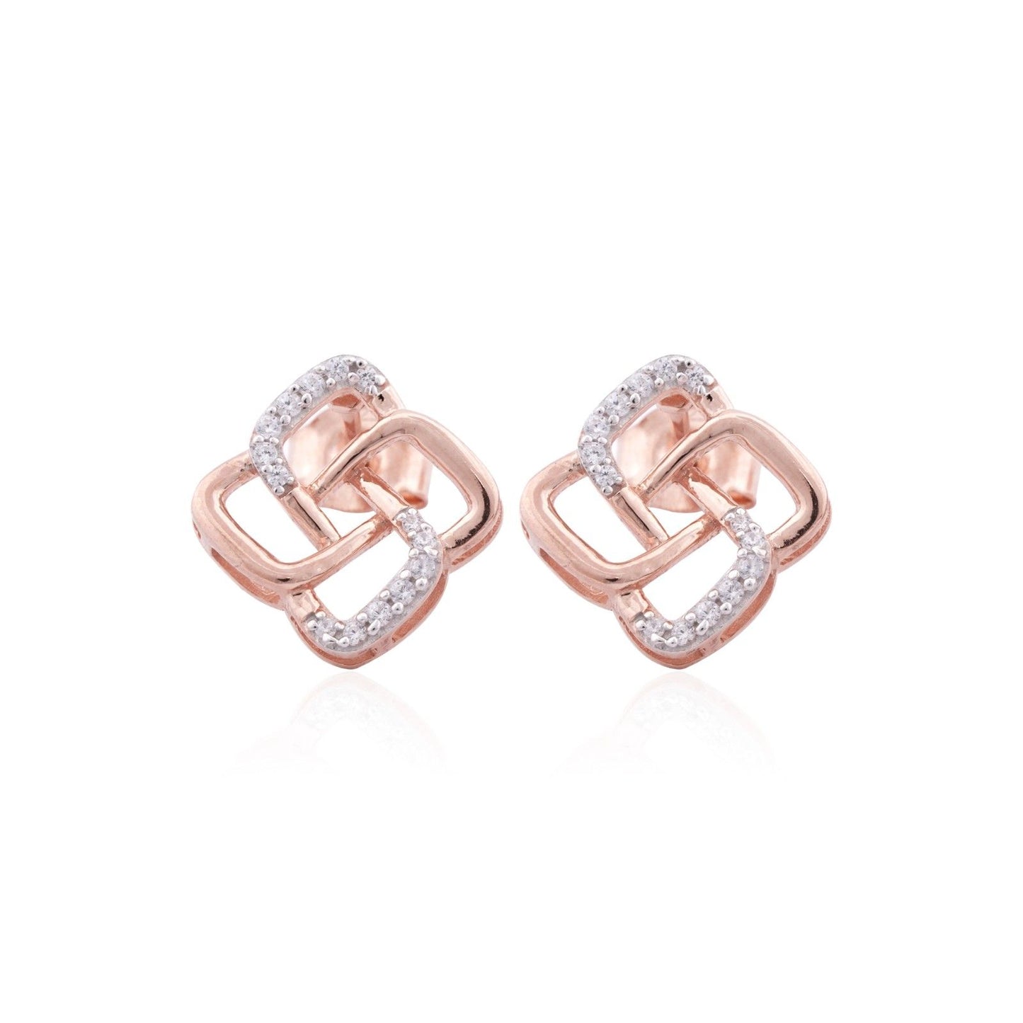 Rose Gold Zircon Studded Cadmus Earring