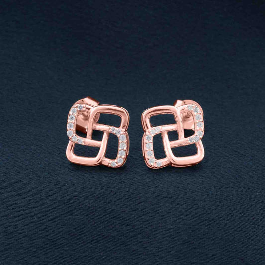 Rose Gold Zircon Studded Cadmus Earring