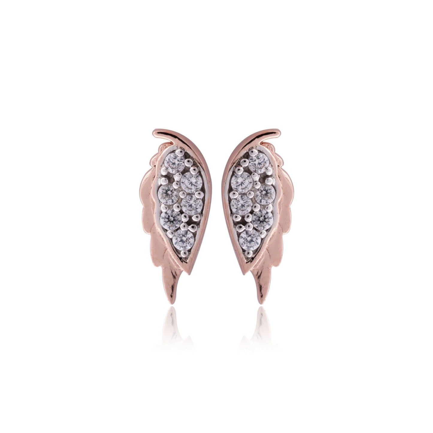 Rose Gold Mini Wings Stud Earrings