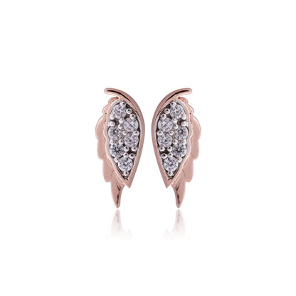 Rose Gold Mini Wings Stud Earrings