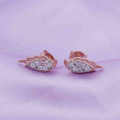 Rose Gold Mini Wings Stud Earrings