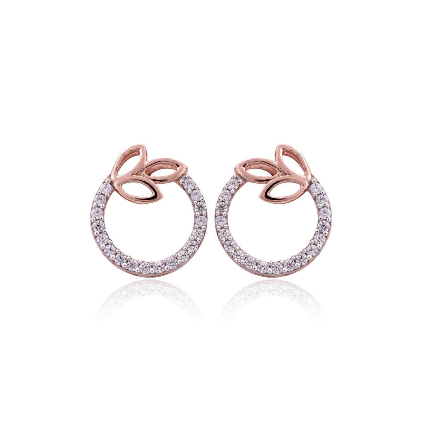 Rose Gold Elior Petal Stud Earrings