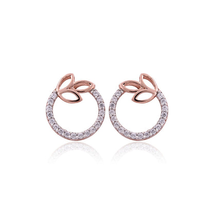 Rose Gold Elior Petal Stud Earrings